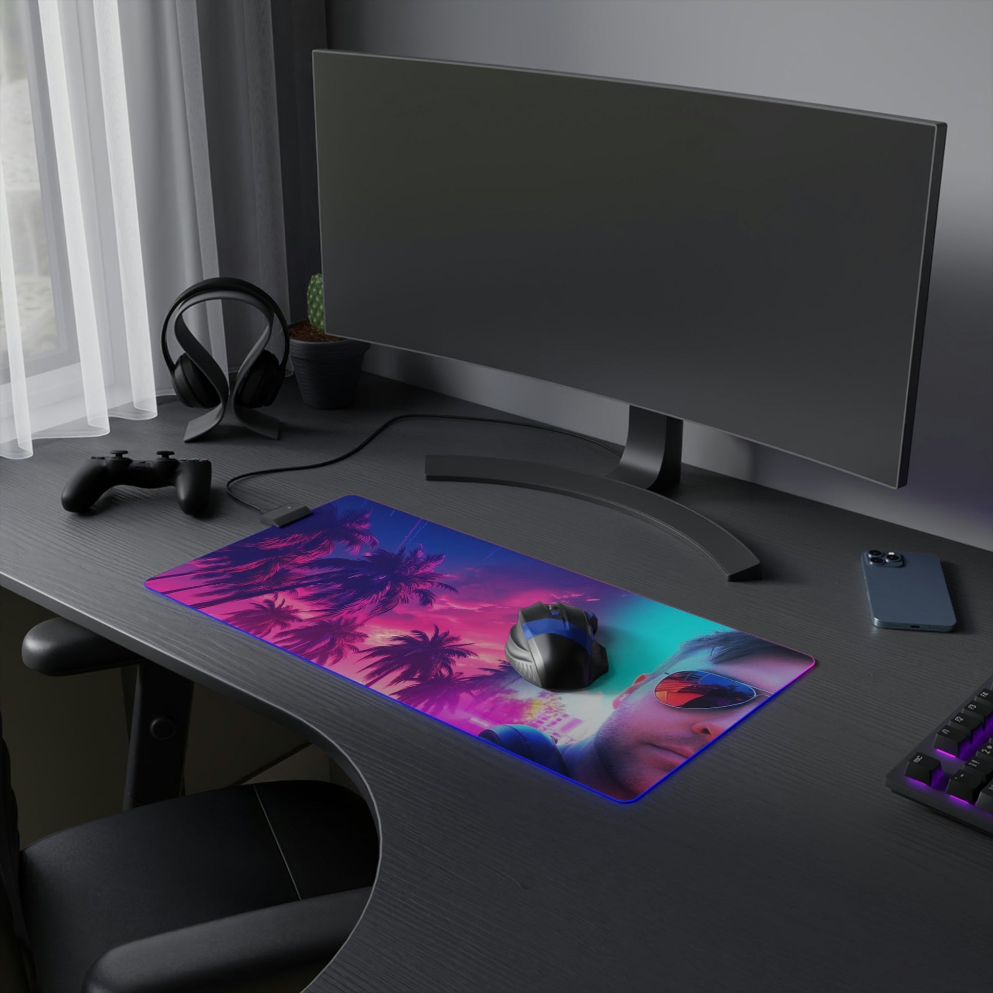 13 Neduz Miami Dreams LED Gaming Mouse Pad with 14 Different