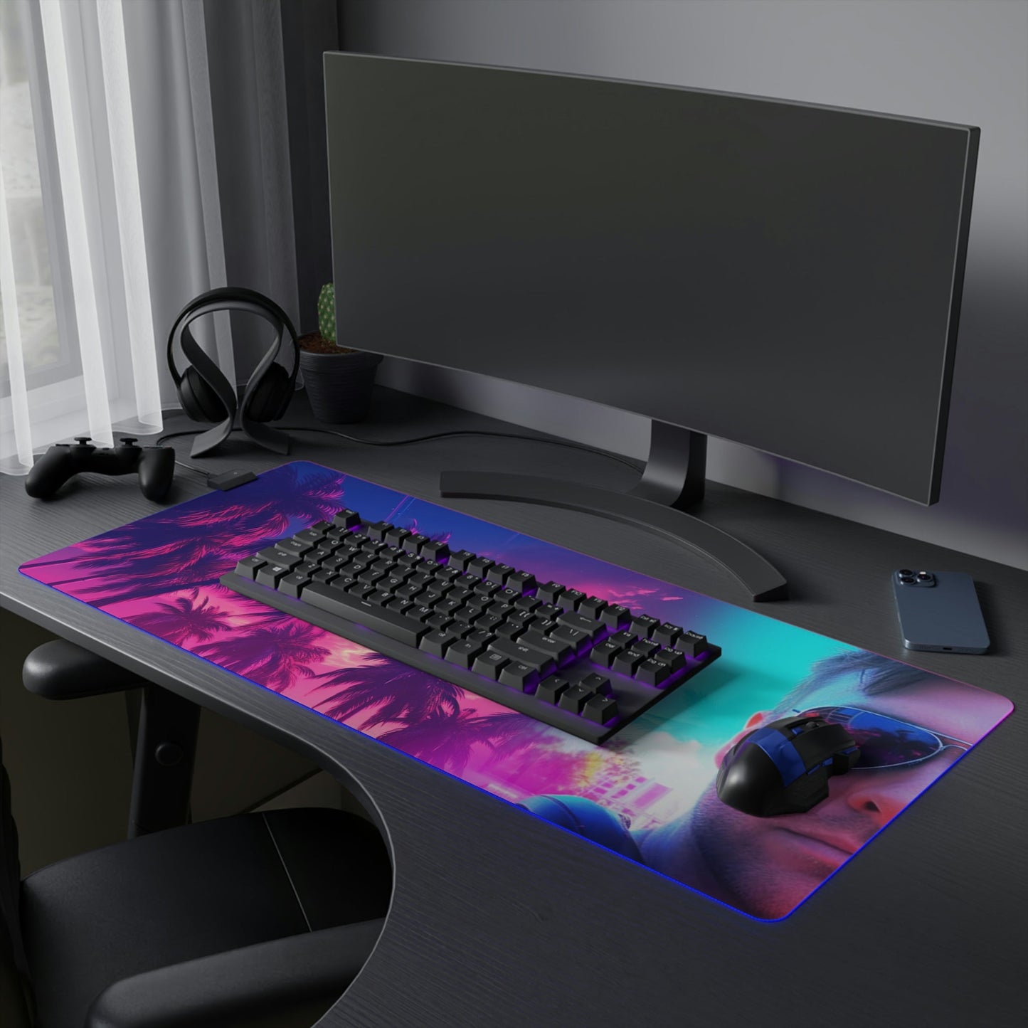 6 Neduz Miami Dreams LED Gaming Mouse Pad with 14 Different