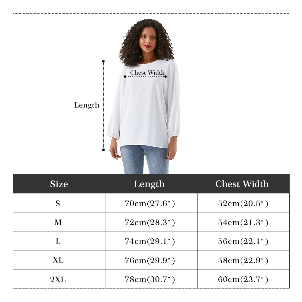 Neduz Womens Peace of Mind Long-Sleeve Chiffon Blouse: Flowy and Feminine for Any Occasion
