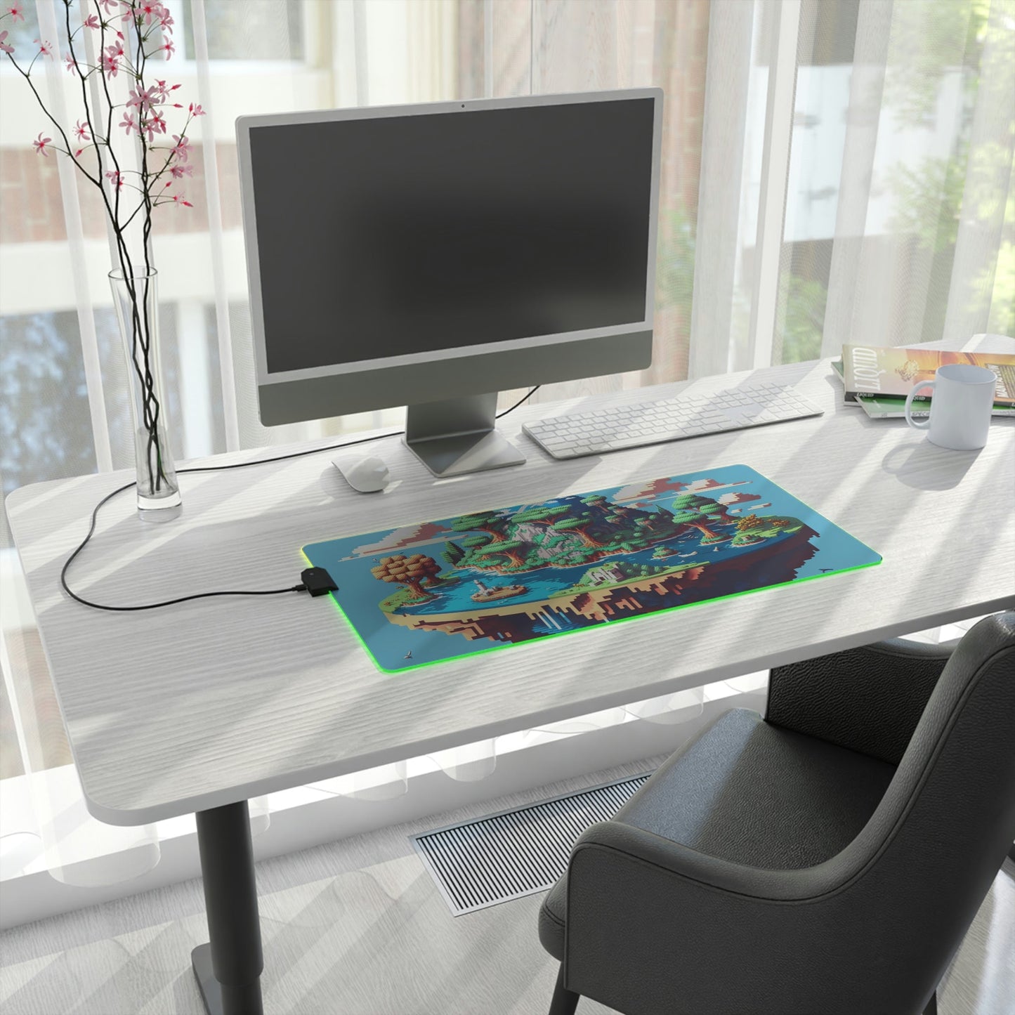 14 Pixel Art Flat World LED Gaming Mouse Pad with Different