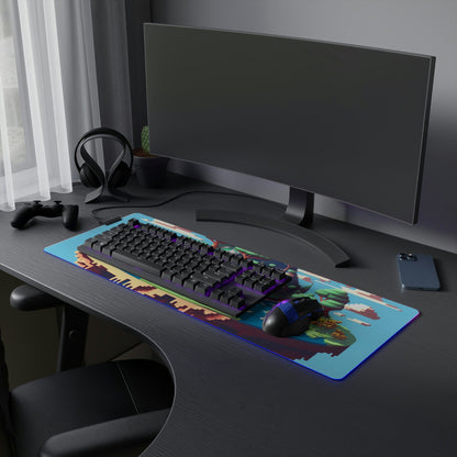 27 Pixel Art Flat World LED Gaming Mouse Pad with 14