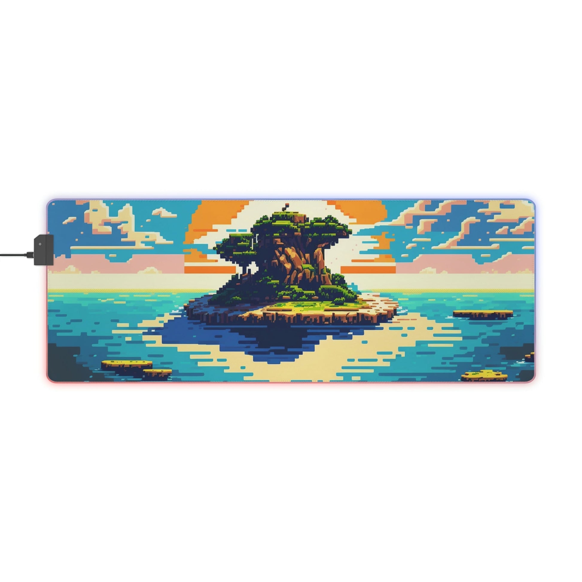 31.5 x 11.8 / Rectangle 22 Pixel Art Peaceful Island LED