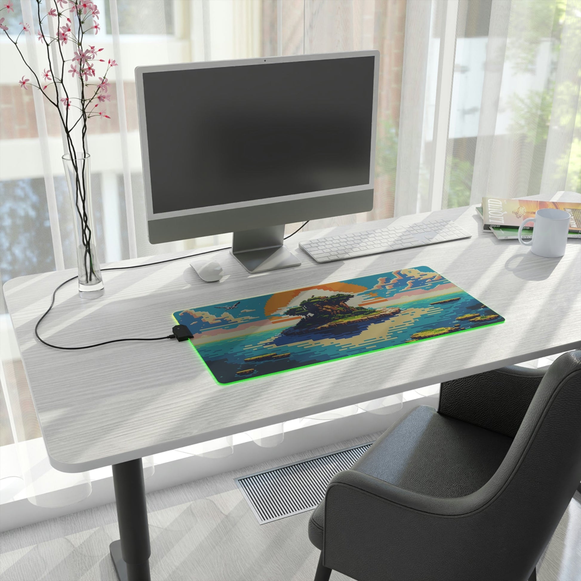 14 Pixel Art Peaceful Island LED Gaming Mouse Pad