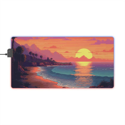 23.6 x 11.8 / Rectangle 8 Pixel Art Sunset Beach LED Gaming