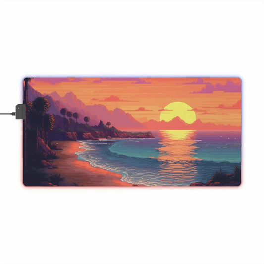 27.6 x 13.8 / Rectangle 1 Pixel Art Sunset Beach LED Gaming