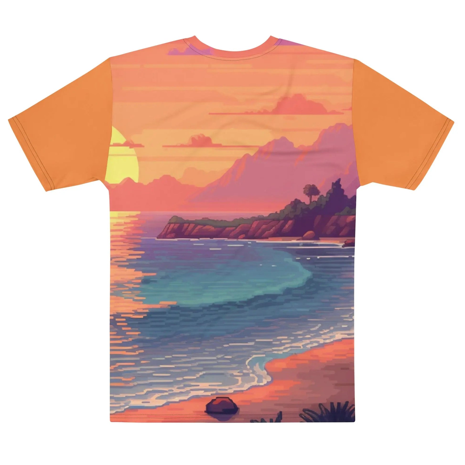 5 Pixel Art Sunset Beach Men’s t-shirt by Neduz Designs