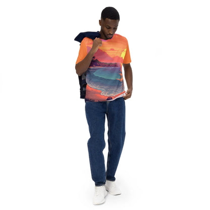 2 Pixel Art Sunset Beach Men’s t-shirt by Neduz Designs