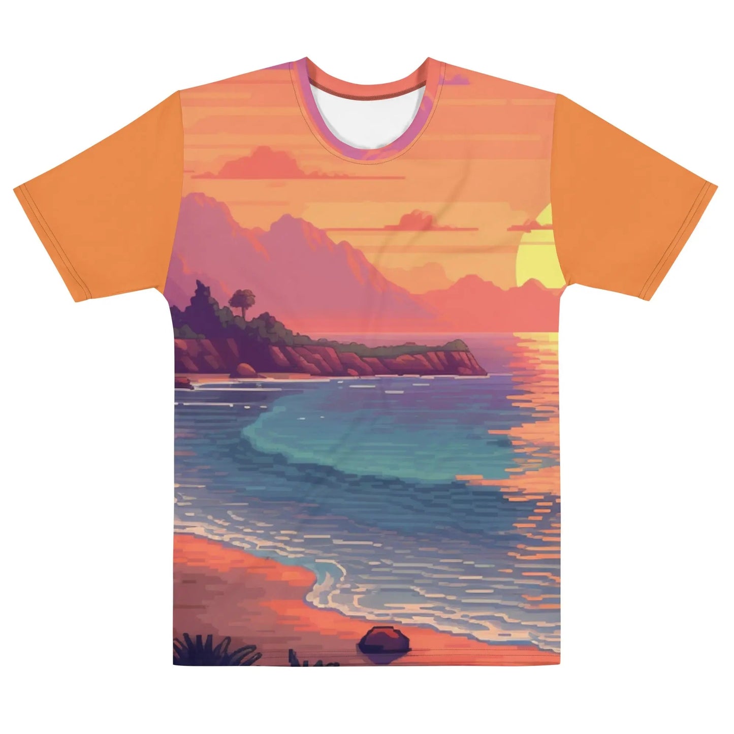 XS 1 Pixel Art Sunset Beach Men’s t-shirt by Neduz Designs