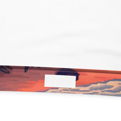 6 Pixel Art Sunset Beach Unisex Hoodie by Neduz Designs
