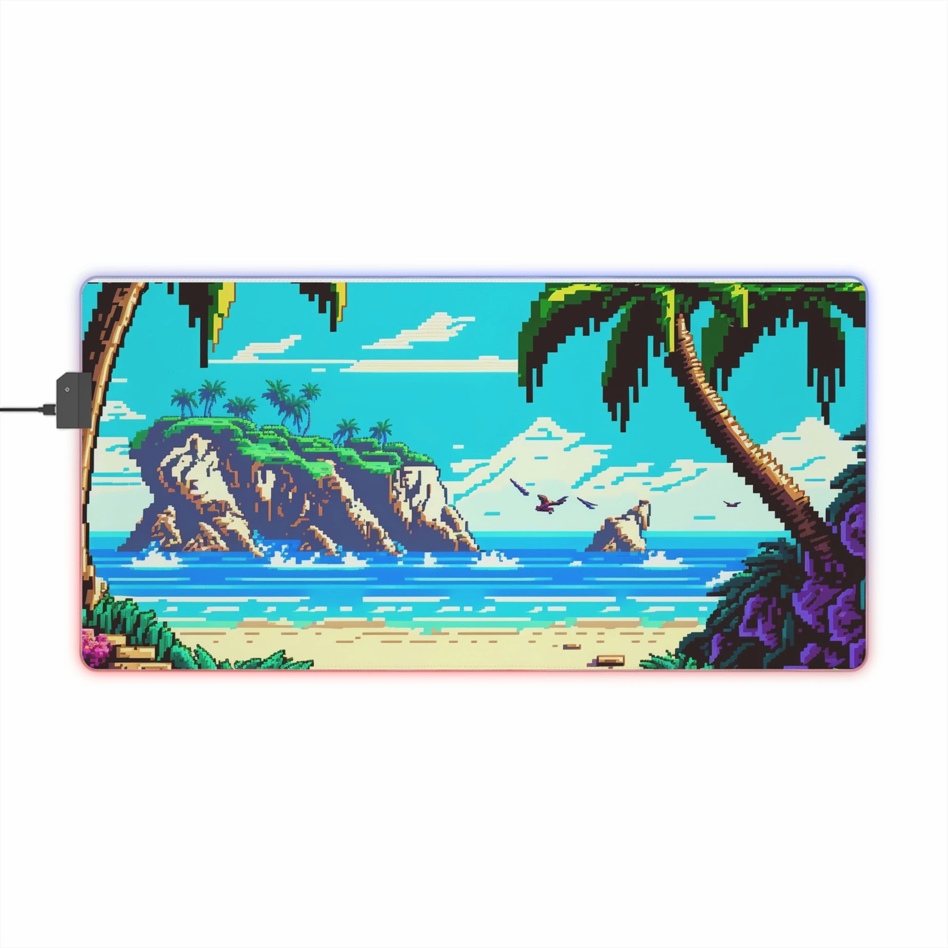 27.6 x 13.8 / Rectangle 15 Pixel Art Tropical Beach LED