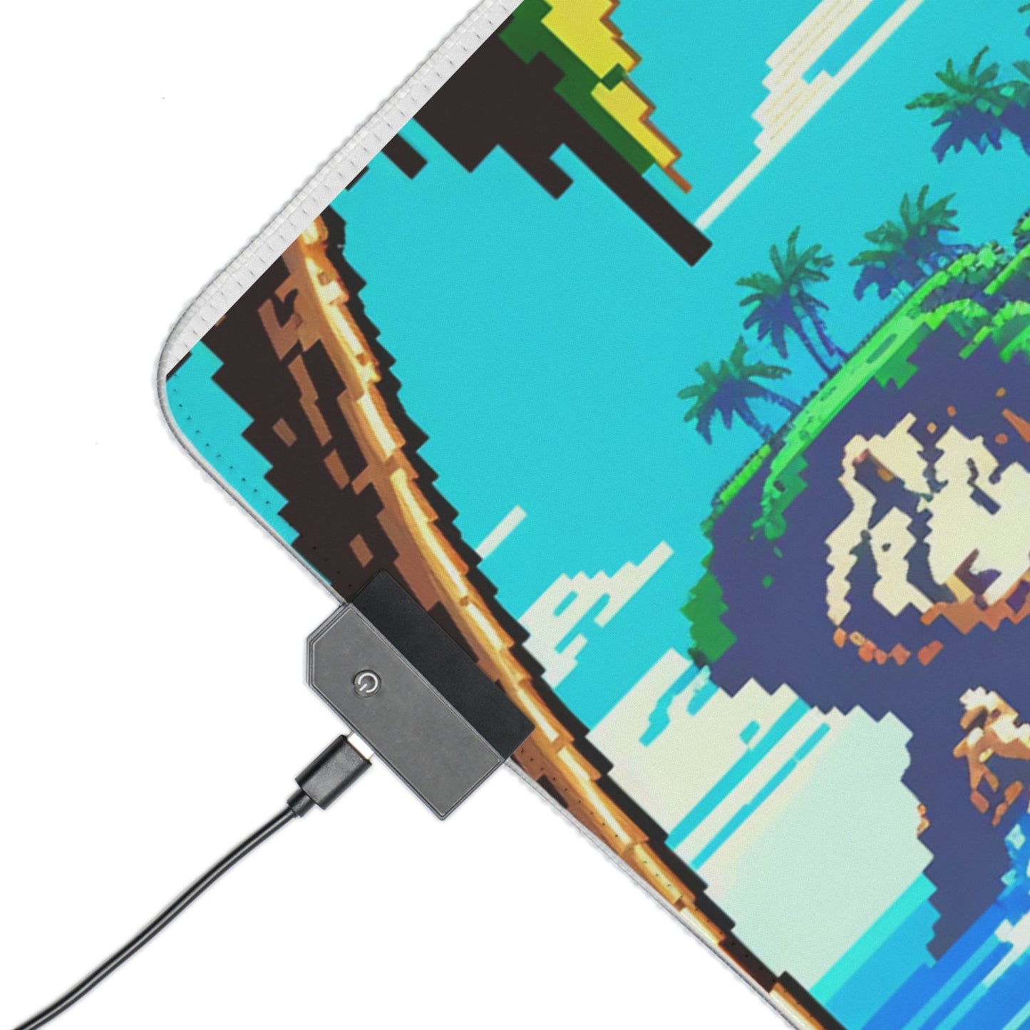 10 Pixel Art Tropical Beach LED Gaming Mouse Pad with 14