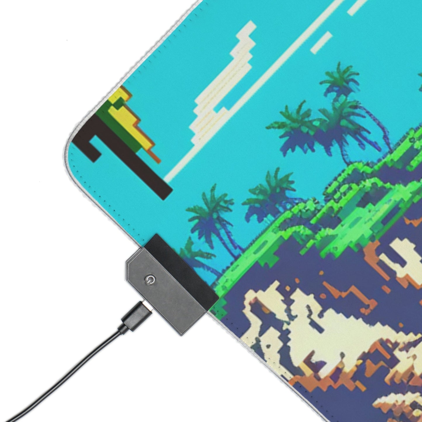 4 Pixel Art Tropical Beach LED Gaming Mouse Pad with 14