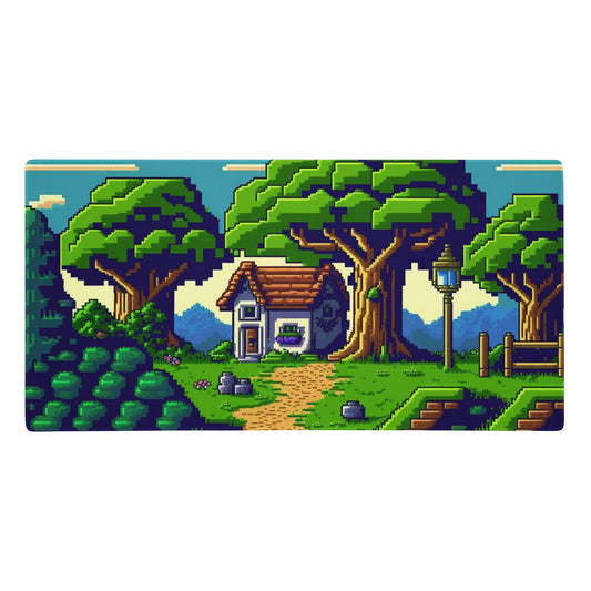 36″×18″ 1 Pixelized Cozy Cabin Elite XXL Gaming Mouse Pad