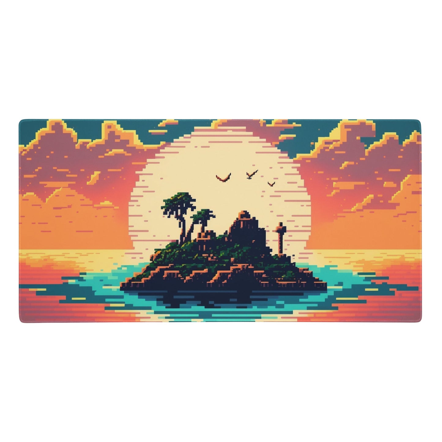 36″×18″ 1 Pixelized Sunset Island Elite XXL Gaming Mouse Pad