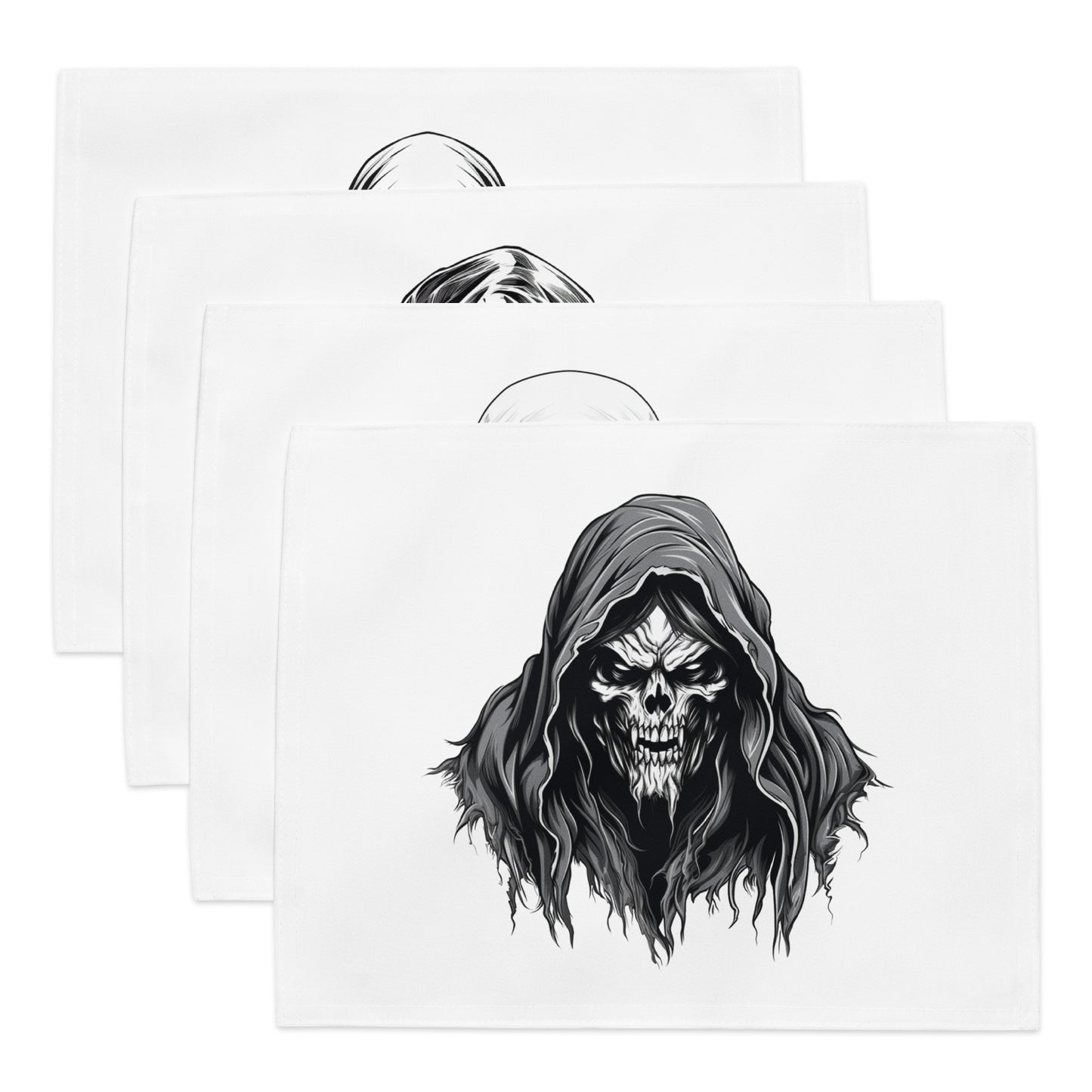 Neduz Dark Lore Placemat Set – Grim Reaper & Eldritch Designs (4 pcs)