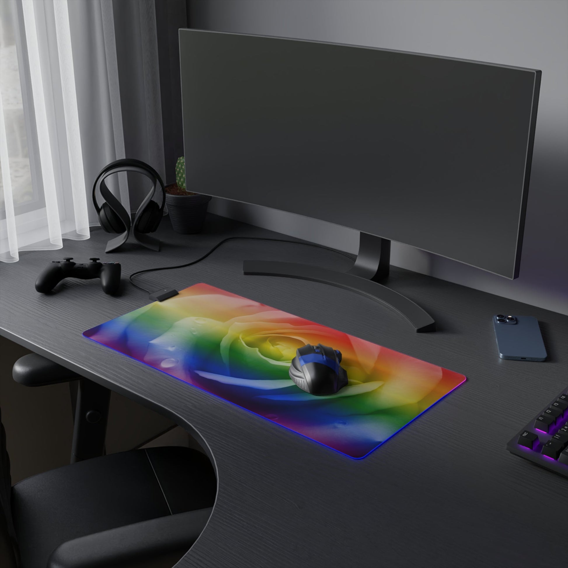 13 Proud Rose LED Gaming Mouse Pad with 14 Different Light