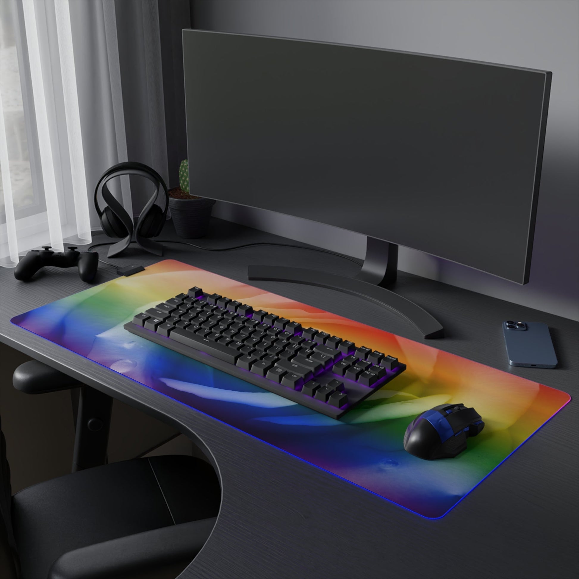 7 Proud Rose LED Gaming Mouse Pad with 14 Different Light