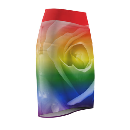 L / 4 oz. 3 Proud Rose Women’s Pencil Skirt by Neduz Designs