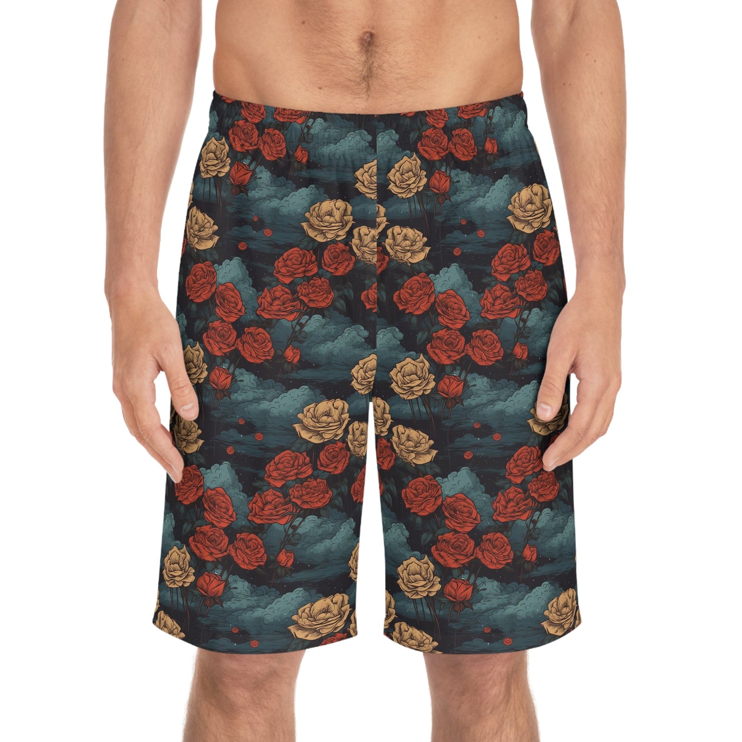 3 Rose Mix Men’s Board Shorts by Neduz Designs