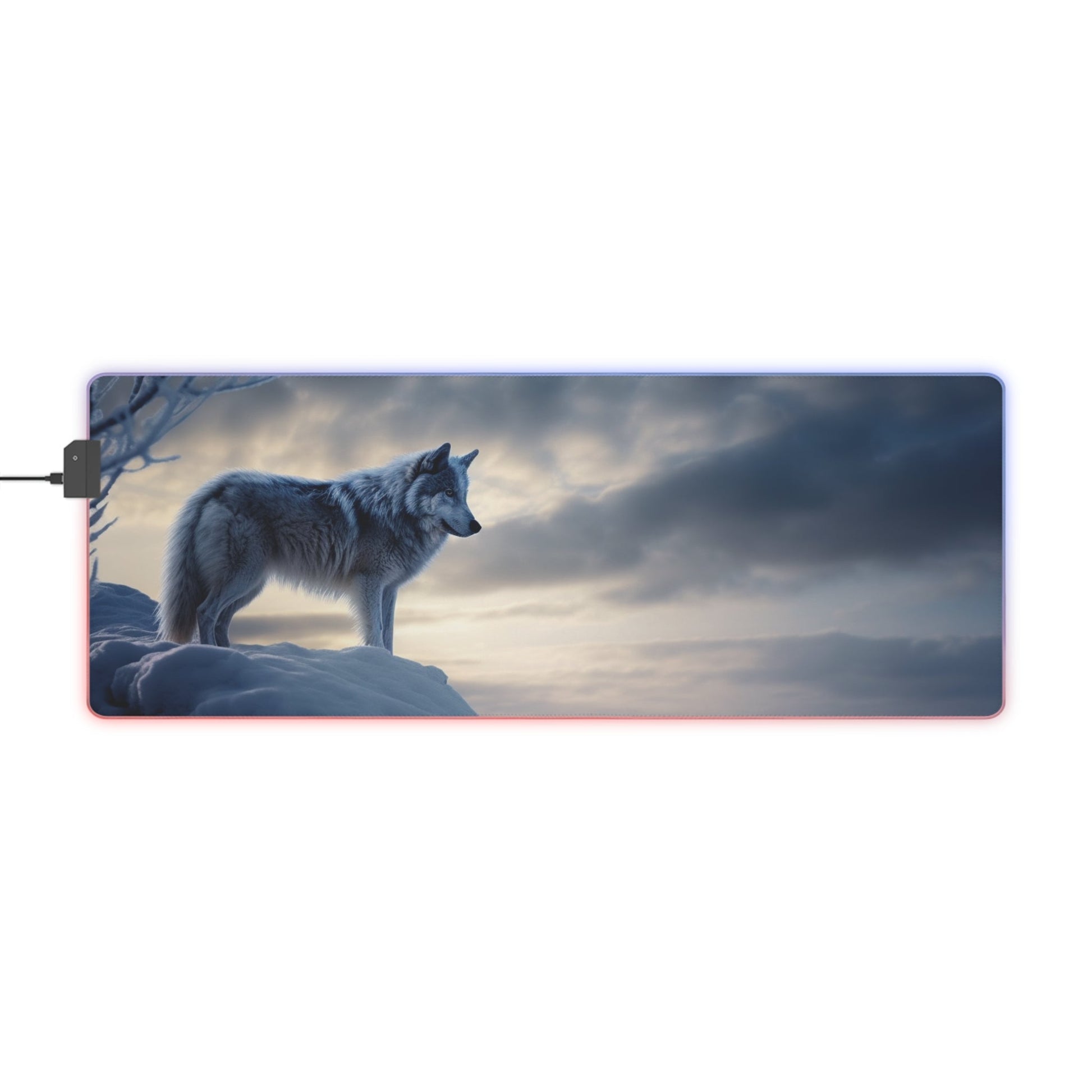 23 Snow Wolf LED Gaming Mouse Pad with 14 Different Light