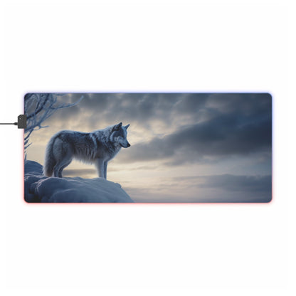 5 Snow Wolf LED Gaming Mouse Pad with 14 Different Light
