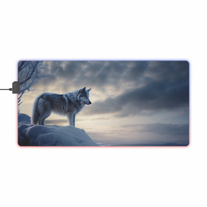 17 Snow Wolf LED Gaming Mouse Pad with 14 Different Light
