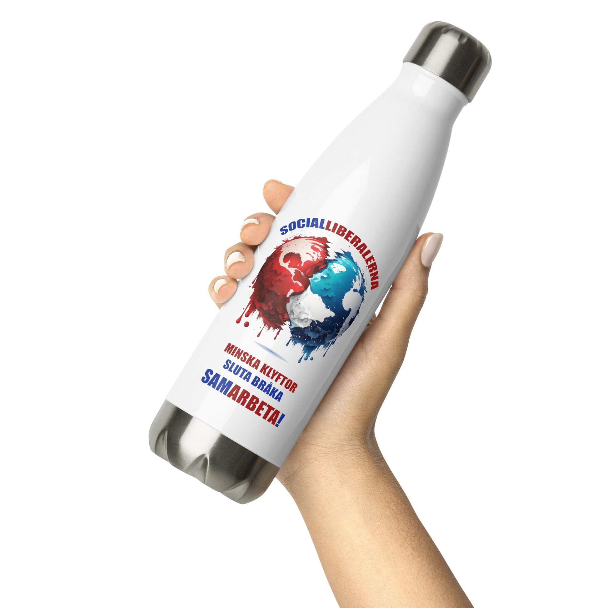 4 Socialliberalerna Samarbeta Stainless Steel Water Bottle