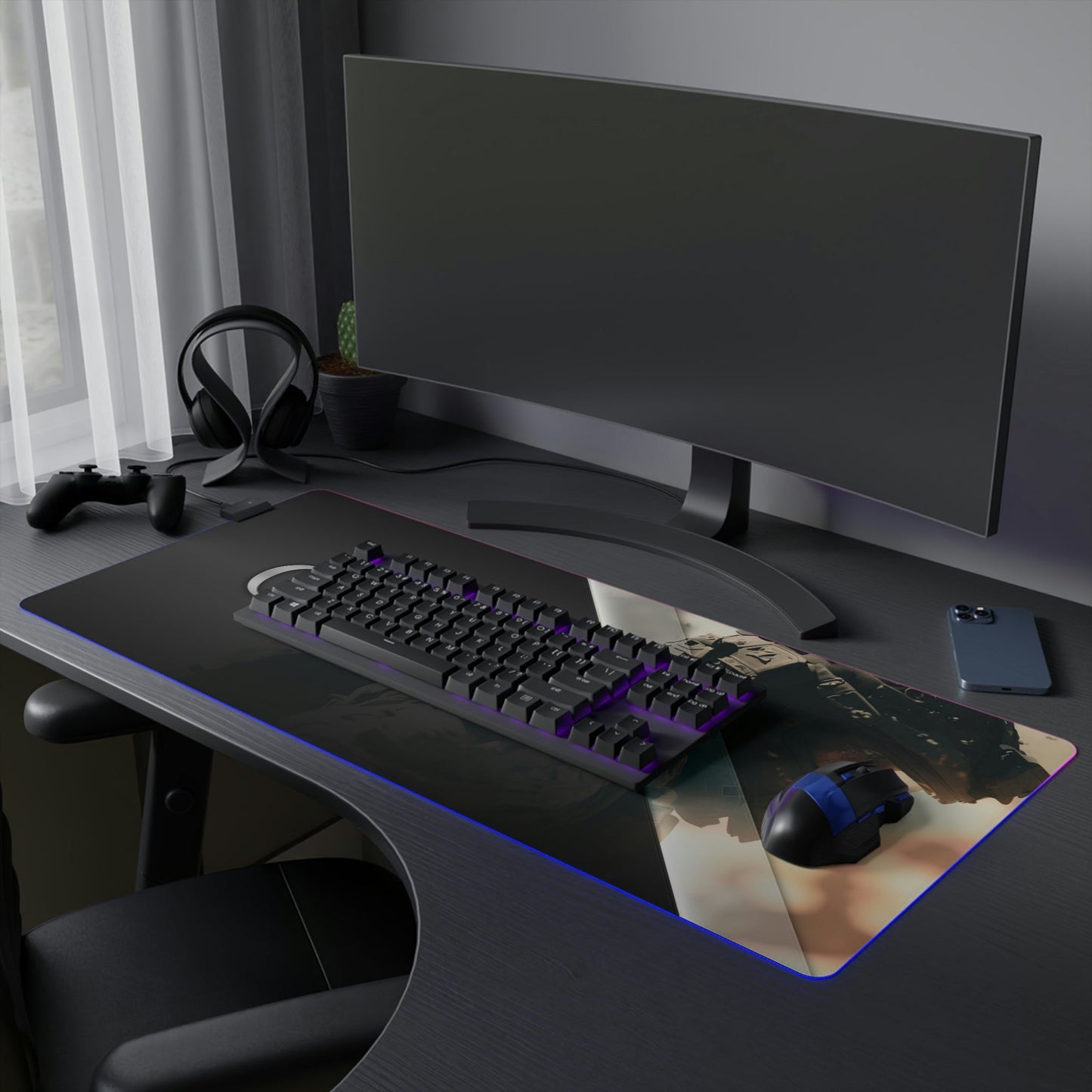 6 Soldier Gaming Master LED Mouse Pad by Neduz Designs