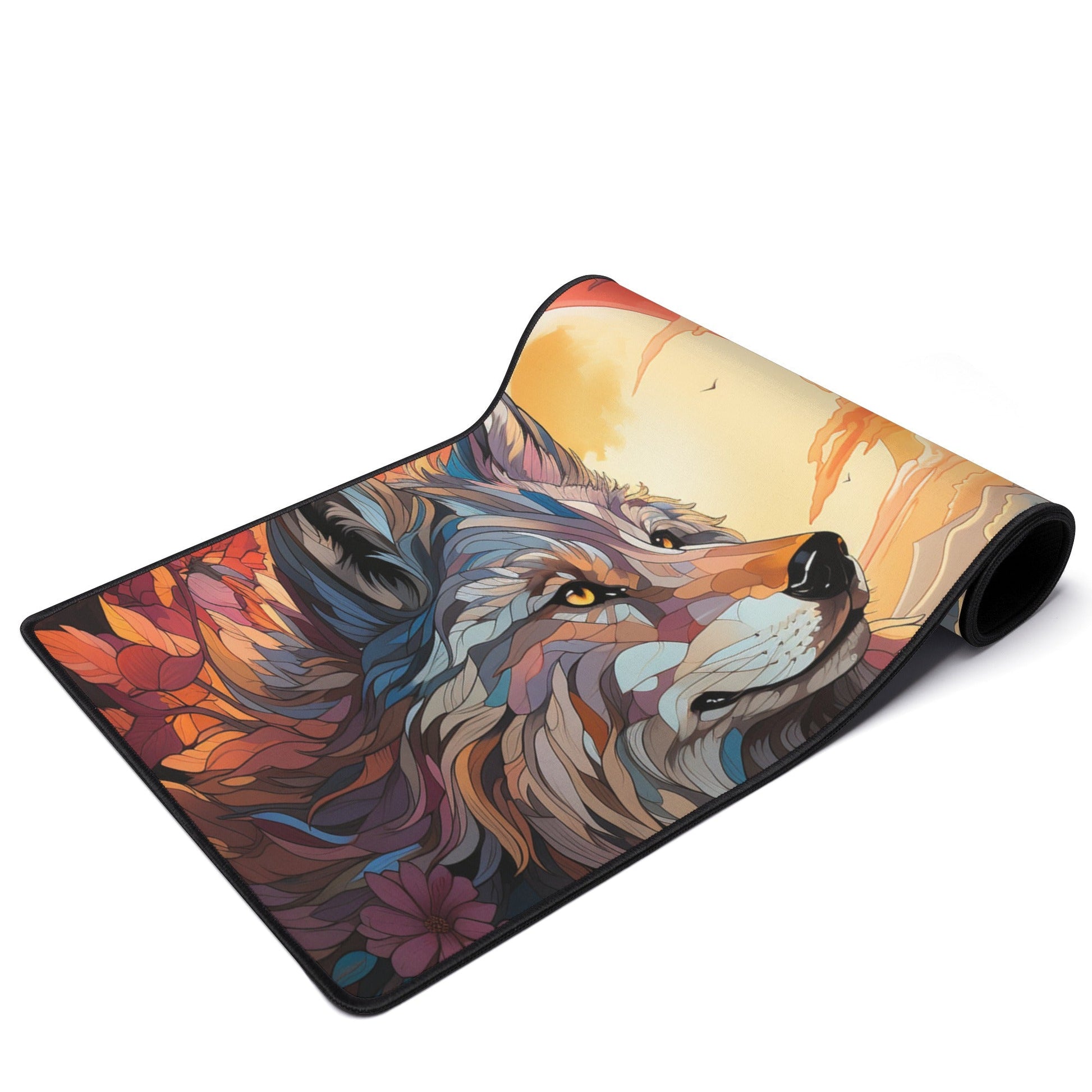 2 Sun Wolf Mouse Mat by Neduz Designs