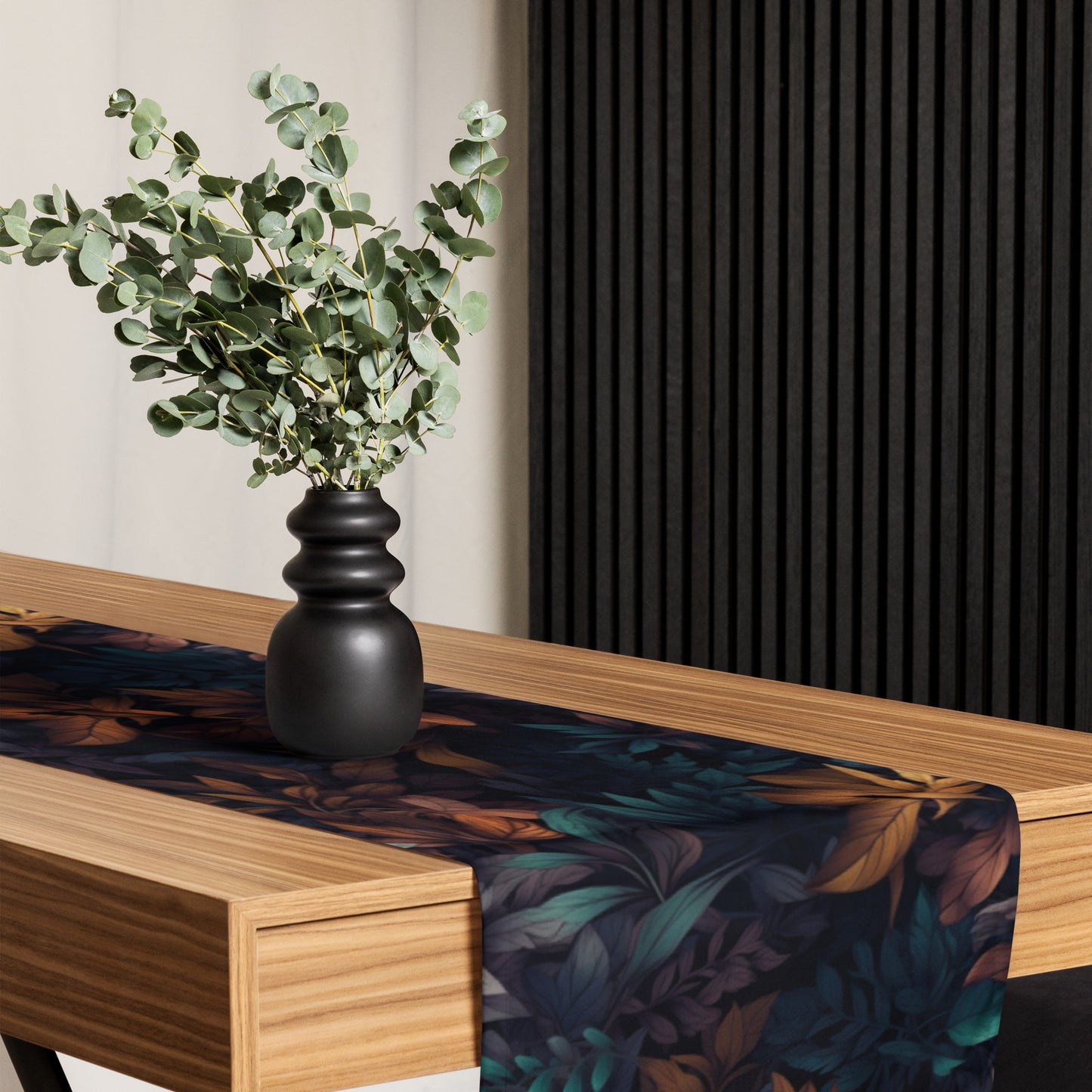 Neduz Designs Artified Autumn Leaves Table Runner - Elegant Polyester, 90" x 16"