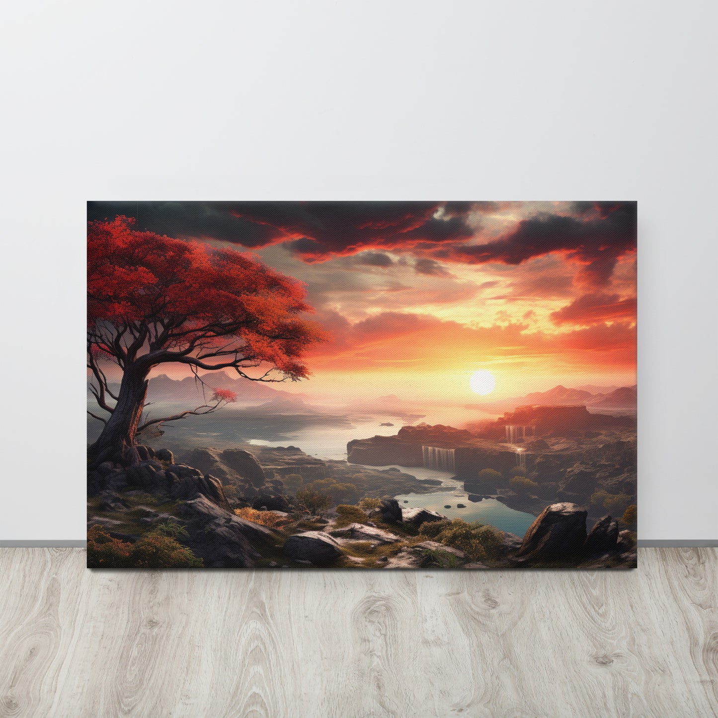 Neduz Designs Landscape Collection - Crimson Tree Thin Canvas Art
