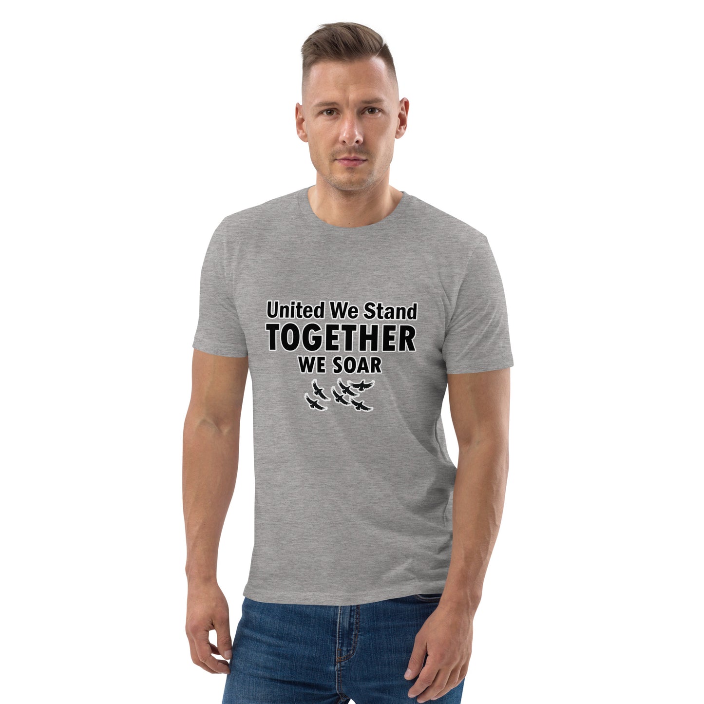 Neduz Sense Collection Unisex Organic Cotton T-Shirt - "United We Stand, Together We Soar"
