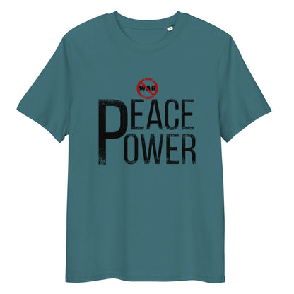 Neduz Peace Power Unisex Organic Cotton T-Shirt, Anti-War Statement, Eco-Friendly