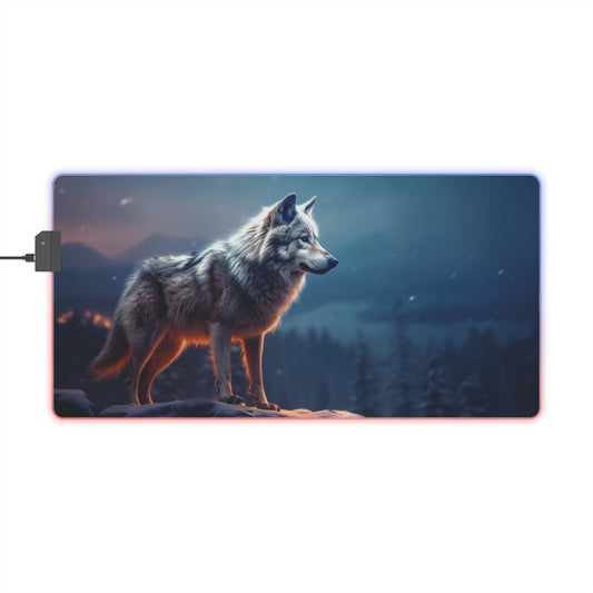 23.6 x 11.8 / Rectangle 1 Wolf Glow LED Gaming Mouse Pad