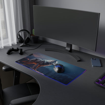 9 Wolf Glow LED Gaming Mouse Pad with 14 Different Light