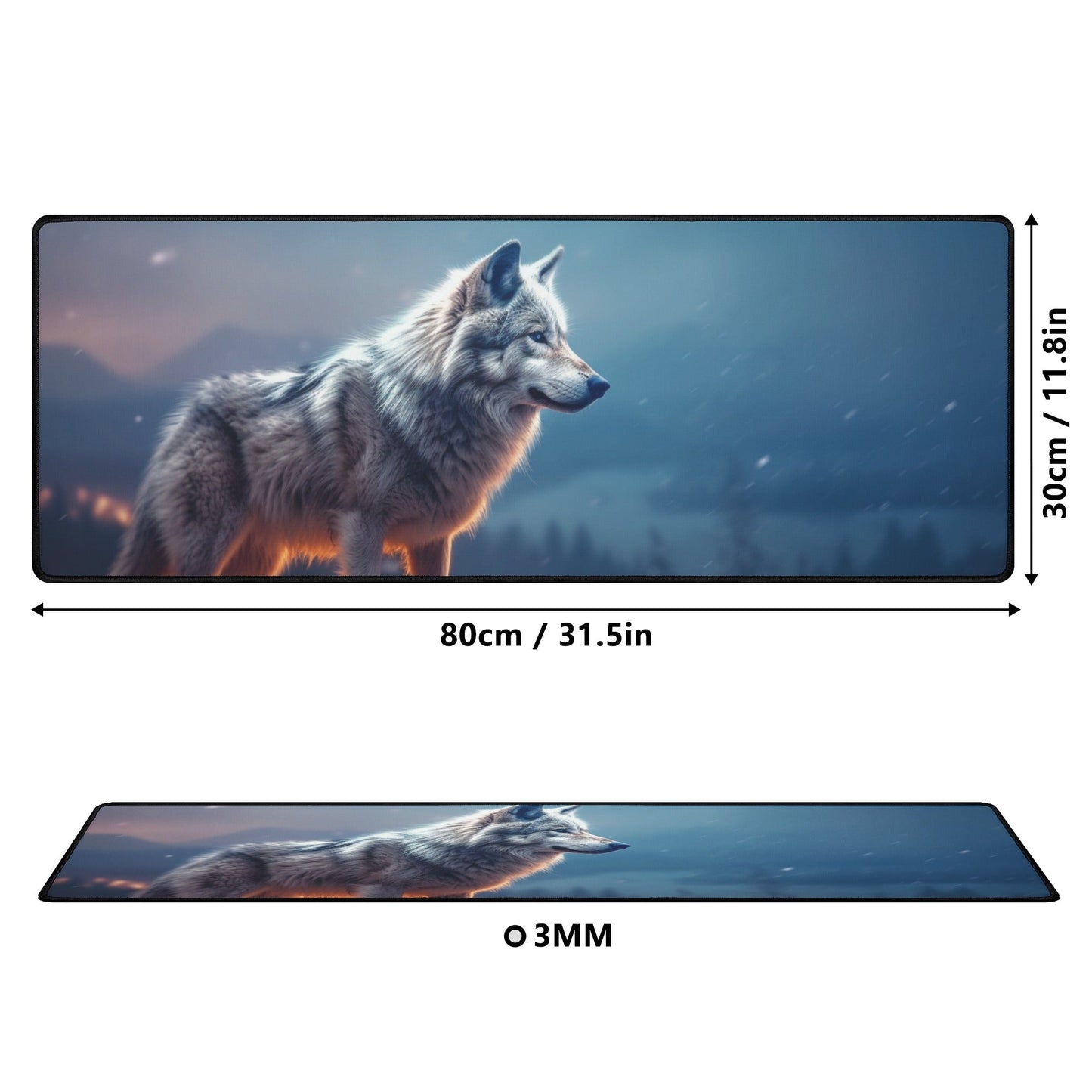 2 Wolf Glow Mouse Mat by Neduz Designs