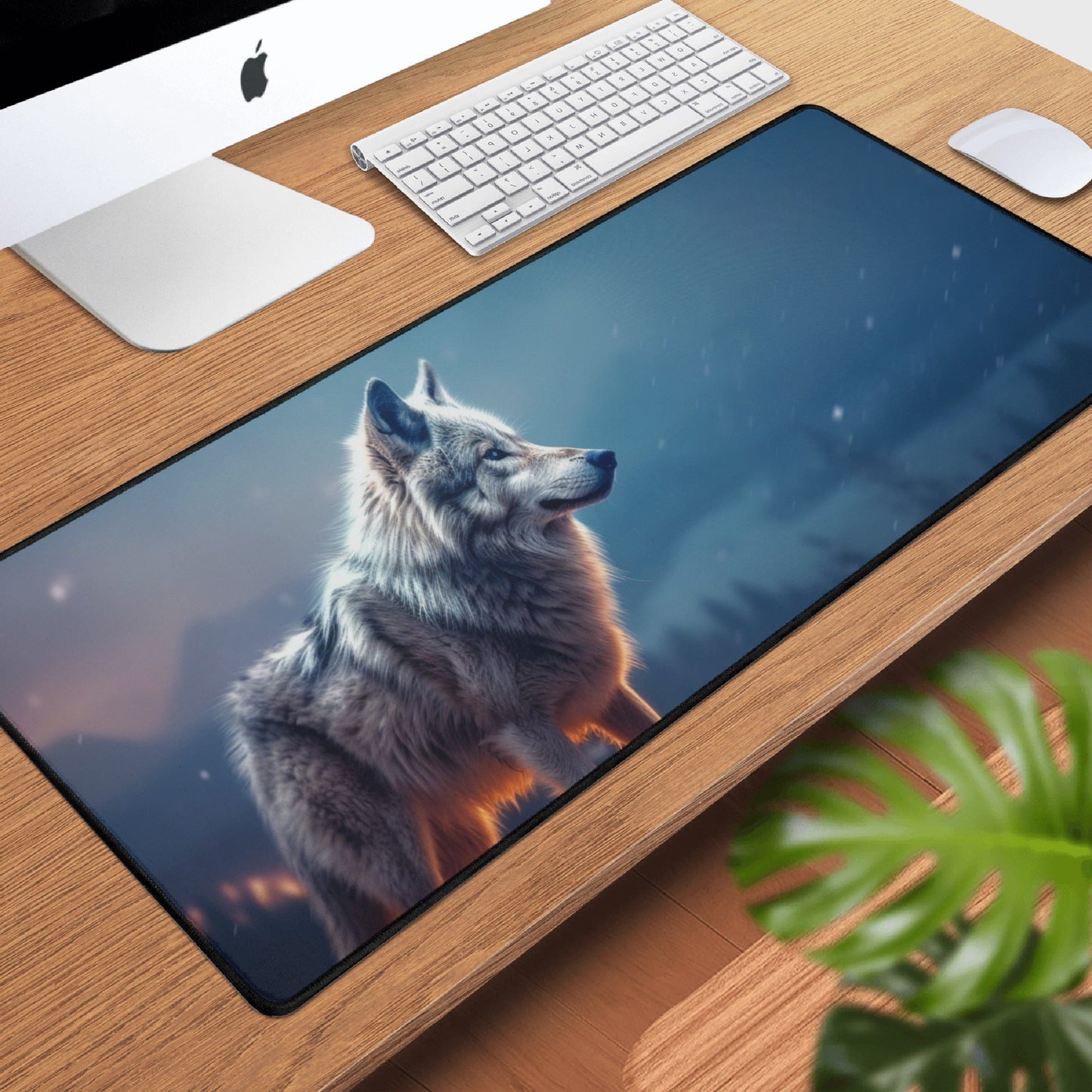 4 Wolf Glow Mouse Mat by Neduz Designs