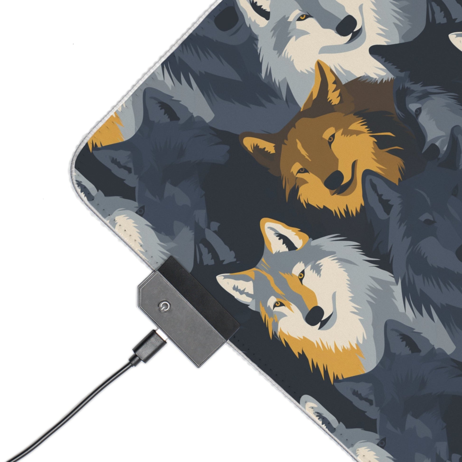 24 Yellow Wolves LED Gaming Mouse Pad with 14 Different