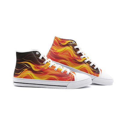 Neduz Blazing Flames High Top Canvas Shoes - Unisex, Durable, Stylish