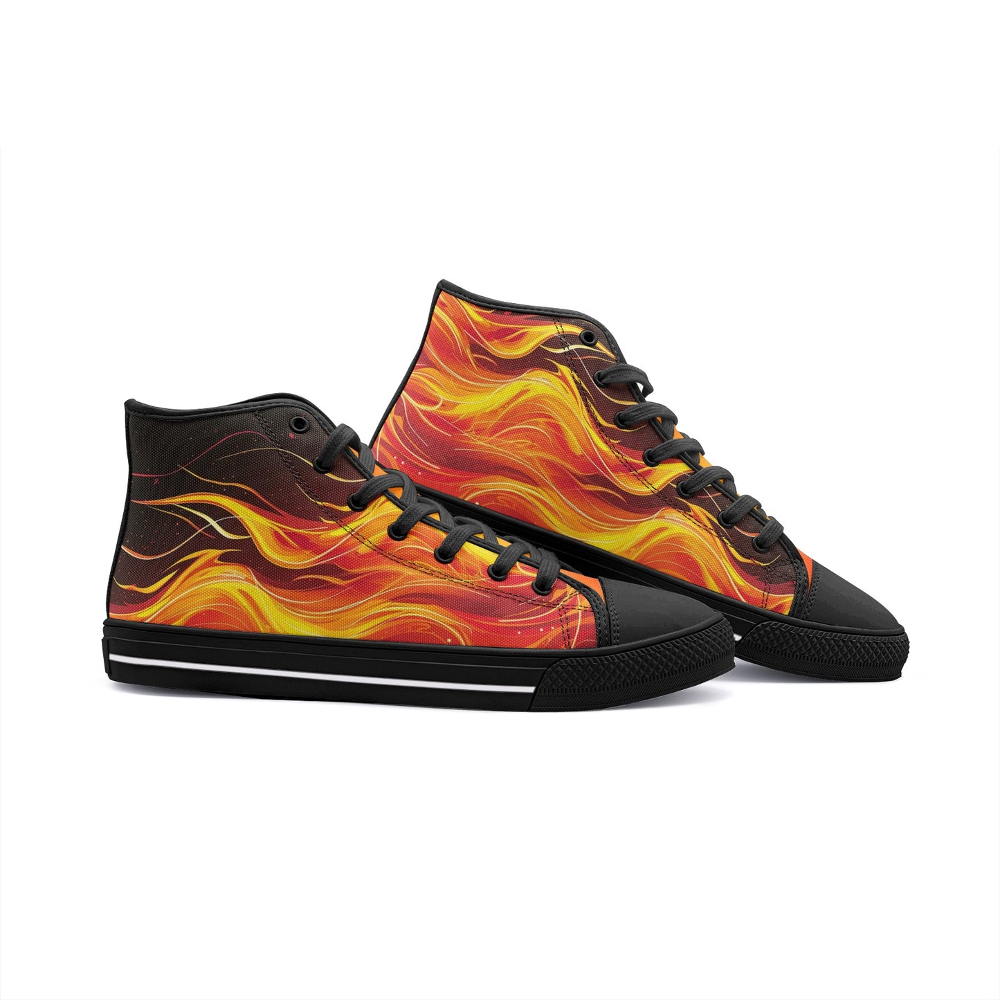 Neduz Blazing Flames High Top Canvas Shoes - Unisex, Durable, Stylish