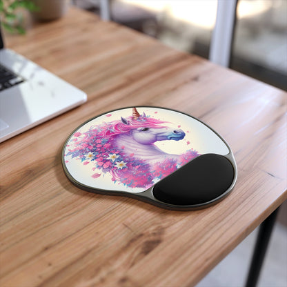 Neduz Exposed Floral Unicorn ComfortGlide Ergonomic Mouse Pad with Wrist Rest
