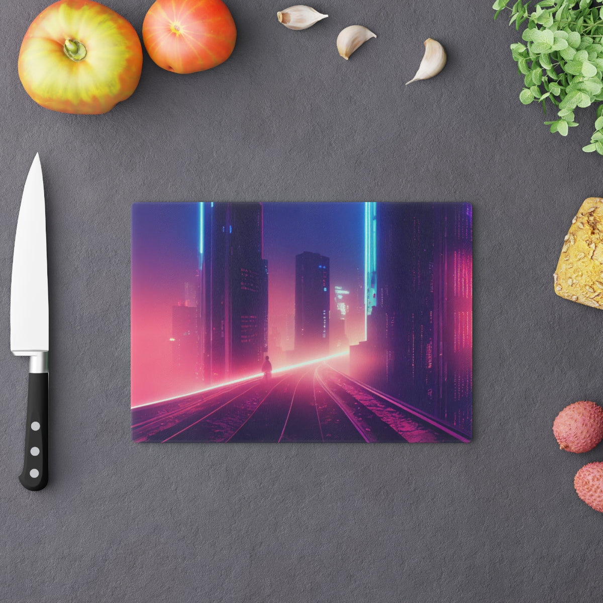 Neon Nights On the road to.. Cutting Board