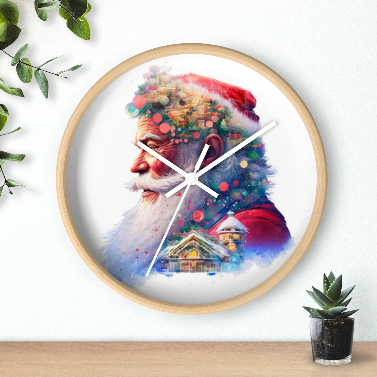 Neduz Designs Exposed Christmas Holidays Santa Claus Wall clock