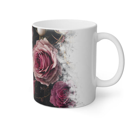 Artified Roses aren't Red White Mug, 11oz