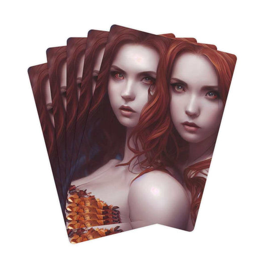 Gamified Crimson Twins Poker Cards