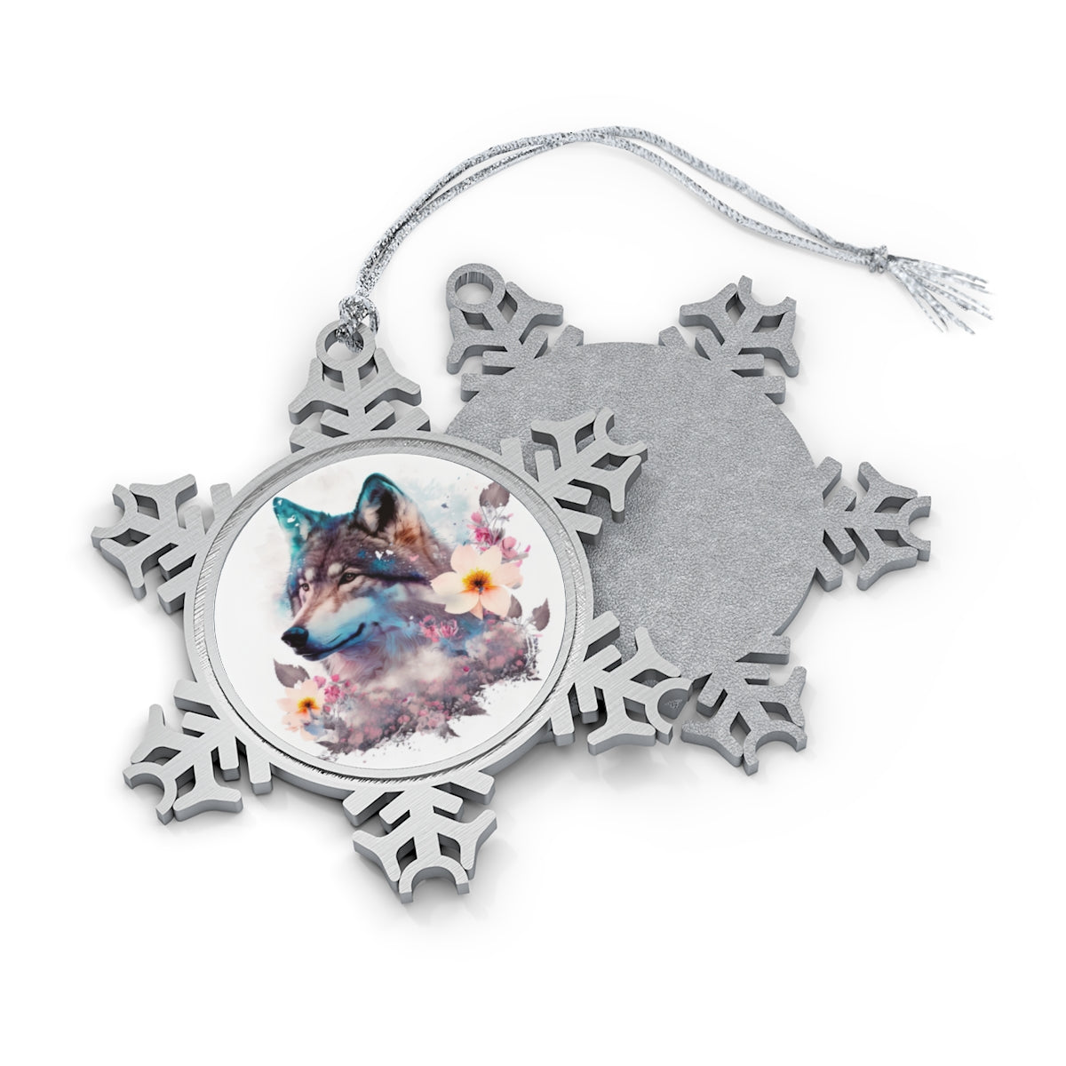 Neduz Designs Exposed Animals Wolf Pewter Snowflake Ornament