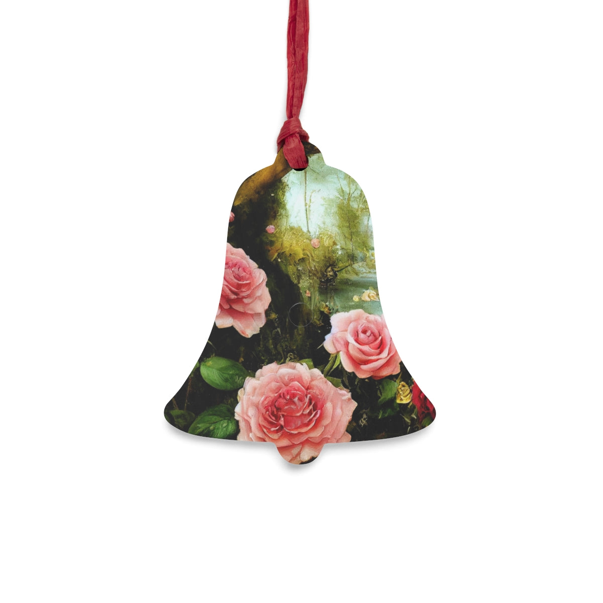 Artified Bell Rose Garden Wooden Ornaments