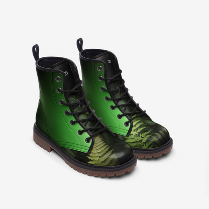 Neduz Fern Leaves Casual Leather Boots - Lightweight, Comfortable, Eco-Inspired Design
