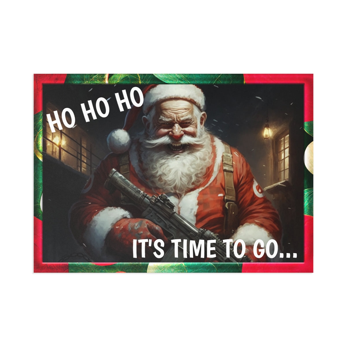 Fine Art Postcards Holiday Cards Merry Christmas Crazy Santa Neduz Designs
