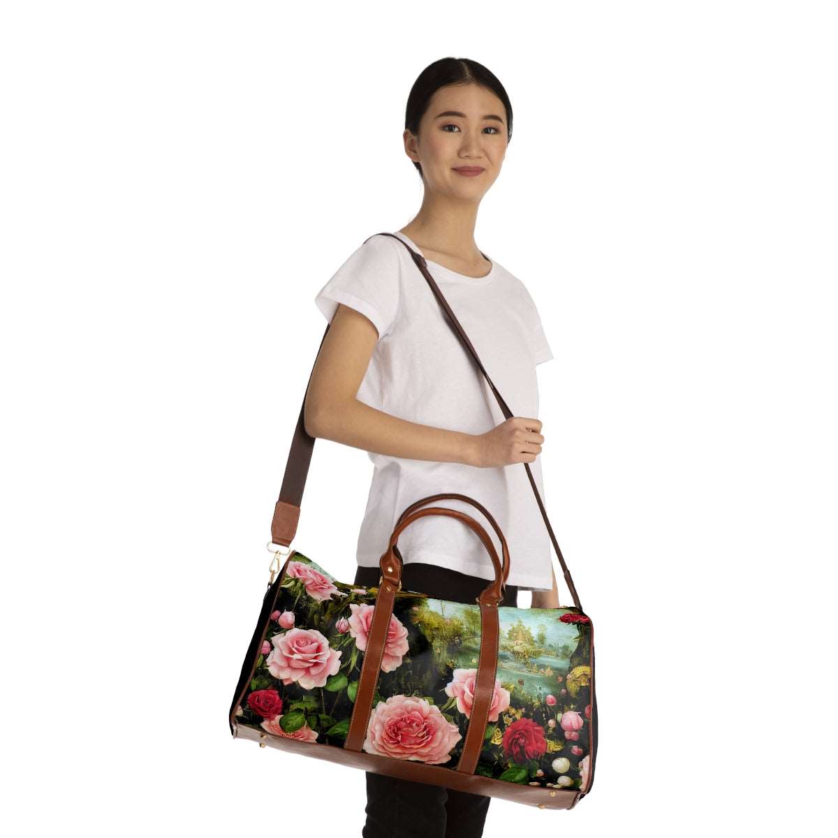 Artified Rose Garden Waterproof Travel Bag